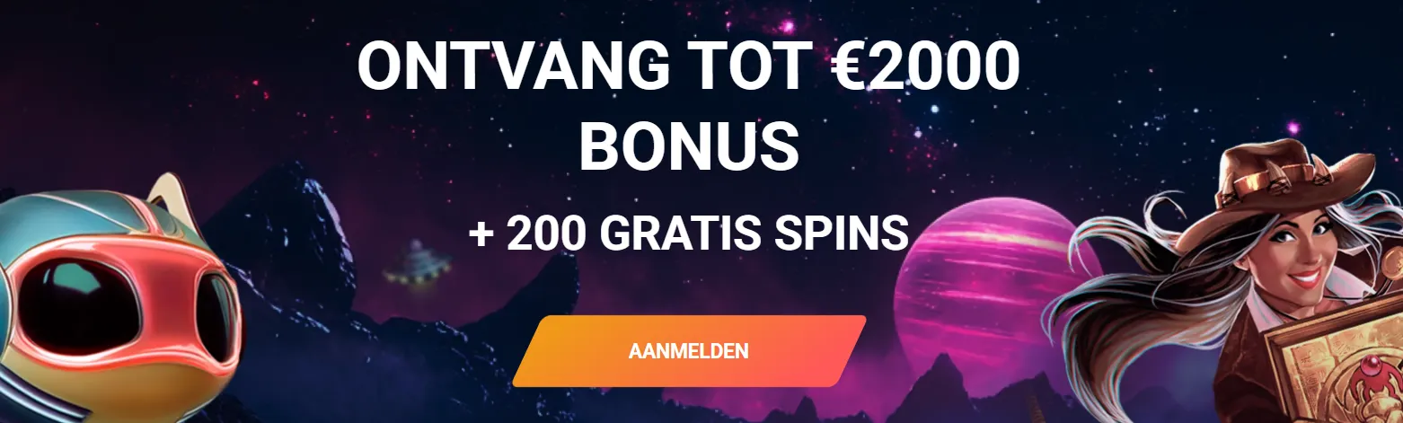 Rony Casino banner – welkomstbonus tot €2000 + 200 free spins online casino Nederland